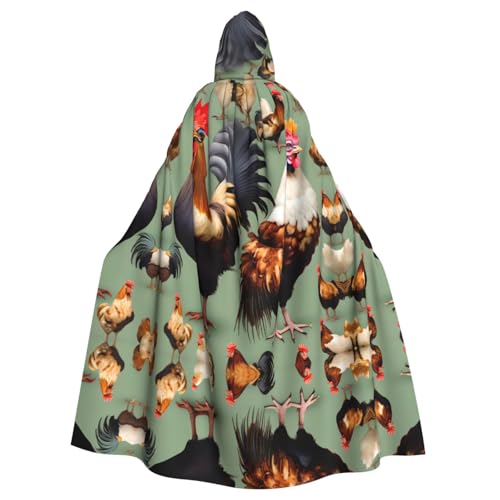 Erwqavc Kapuzenumhang, Cosplay-Umhang für Herren, Kostüm, Halloween-Motto-Party, langer Hahn- und Huhn-Druck, Umhang Uniform Erwqavc Kapuzenumhang, Cosplay-Umhang für Herren, Kostüm, Halloween-Motto-Party, langer Hahn- und Huhn-Druck, Umhang Uniform von Erwqavc