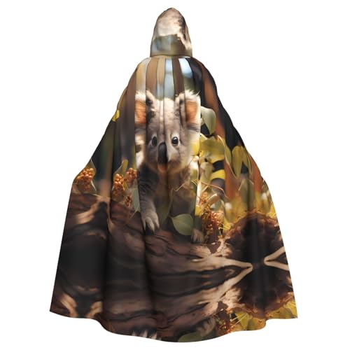 Erwqavc Kapuzenumhang für Herren, Cosplay, Kostüm, Halloween, Motto-Party, lang, niedlicher Koala-Pflanzendruck, Umhang, Uniform Erwqavc Kapuzenumhang für Herren, Cosplay, Kostüm, Halloween, Motto-Party, lang, niedlicher Koala-Pflanzendruck, Umhang, Uniform von Erwqavc