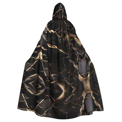 Erwqavc Kapuzenumhang für Herren, Cosplay, Kostüm, Halloween, Motto-Party, lang, schwarz, gold, Marmor-Druck, Umhang, Uniform Erwqavc Kapuzenumhang für Herren, Cosplay, Kostüm, Halloween, Motto-Party, lang, schwarz, gold, Marmor-Druck, Umhang, Uniform von Erwqavc