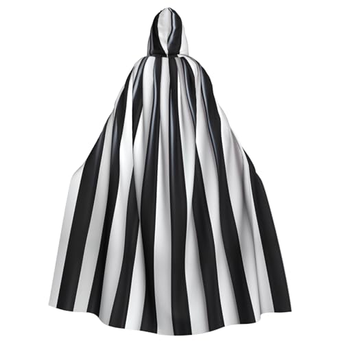 Erwqavc Kapuzenumhang für Herren, Cosplay, Kostüm, Halloween, Motto-Party, lang, schwarz-weiß gestreift, Umhang, Uniform Erwqavc Kapuzenumhang für Herren, Cosplay, Kostüm, Halloween, Motto-Party, lang, schwarz-weiß gestreift, Umhang, Uniform von Erwqavc