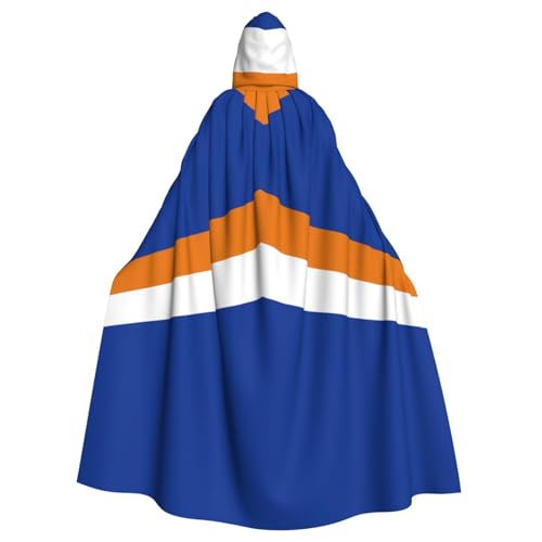 Erwqavc Kapuzenumhang für Herren, Cosplay, Kostüm, Halloween, Motto-Party, lange Flagge der Marshallinseln, bedruckt, Umhang Uniform von Erwqavc