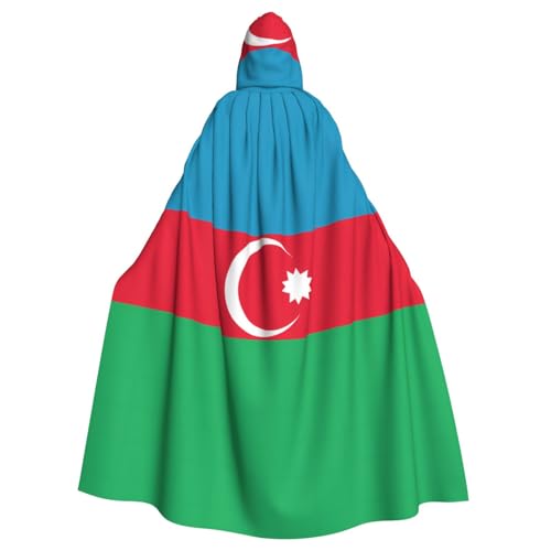 Erwqavc Kapuzenumhang für Herren, Cosplay, Kostüm, Halloween, Motto-Party, lange Flagge von Aserbaidschan, bedruckt, Umhang Uniform Erwqavc Kapuzenumhang für Herren, Cosplay, Kostüm, Halloween, Motto-Party, lange Flagge von Aserbaidschan, bedruckt, Umhang Uniform von Erwqavc