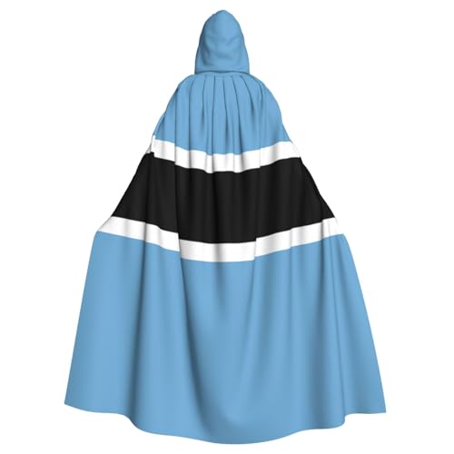 Erwqavc Kapuzenumhang für Herren, Cosplay, Kostüm, Halloween, Motto-Party, lange Flagge von Botswana, Umhang, Uniform von Erwqavc