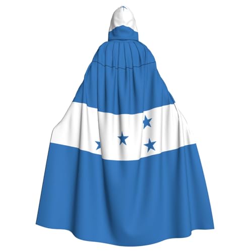 Erwqavc Kapuzenumhang für Herren, Cosplay, Kostüm, Halloween, Motto-Party, lange Flagge von Honduras, Umhang, Uniform von Erwqavc