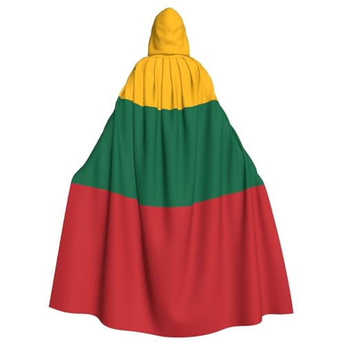 Erwqavc Kapuzenumhang für Herren, Cosplay, Kostüm, Halloween, Motto-Party, lange Flagge von Litauen, Umhang Uniform von Erwqavc