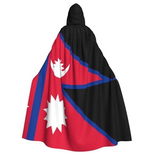 Erwqavc Kapuzenumhang für Herren, Cosplay, Kostüm, Halloween, Motto-Party, lange Flagge von Nepal, Umhang, Uniform Erwqavc Kapuzenumhang für Herren, Cosplay, Kostüm, Halloween, Motto-Party, lange Flagge von Nepal, Umhang, Uniform von Erwqavc
