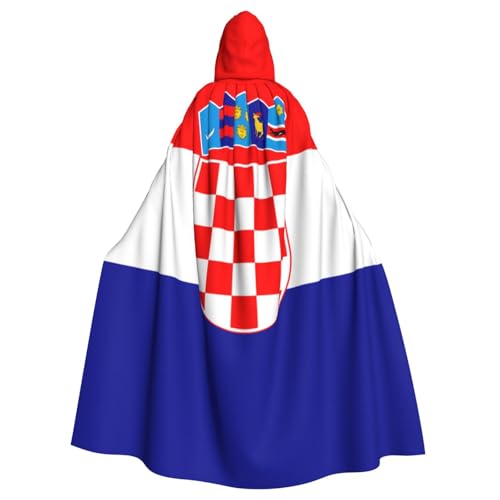 Erwqavc Kapuzenumhang für Herren, Cosplay, Kostüm, Halloween, Motto-Party, lange Republik Kroatien, Flagge, Druck, Umhang, Uniform Erwqavc Kapuzenumhang für Herren, Cosplay, Kostüm, Halloween, Motto-Party, lange Republik Kroatien, Flagge, Druck, Umhang, Uniform von Erwqavc