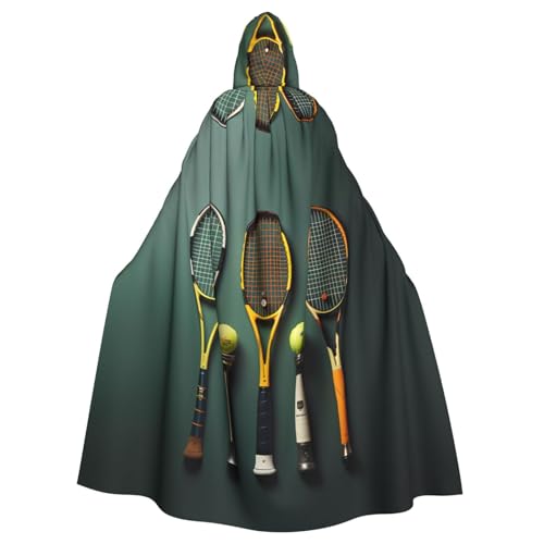 Erwqavc Kapuzenumhang für Herren, Cosplay, Kostüm, Halloween, Motto-Party, lange Tennisbälle und Schläger bedruckt, Umhang Uniform Erwqavc Kapuzenumhang für Herren, Cosplay, Kostüm, Halloween, Motto-Party, lange Tennisbälle und Schläger bedruckt, Umhang Uniform von Erwqavc