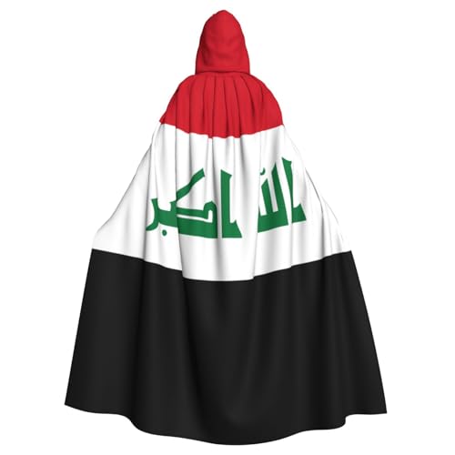 Erwqavc Kapuzenumhang für Herren, Cosplay, Kostüm, Halloween, Motto-Party, lange irakische Flagge, bedruckt, Umhang, Uniform Erwqavc Kapuzenumhang für Herren, Cosplay, Kostüm, Halloween, Motto-Party, lange irakische Flagge, bedruckt, Umhang, Uniform von Erwqavc