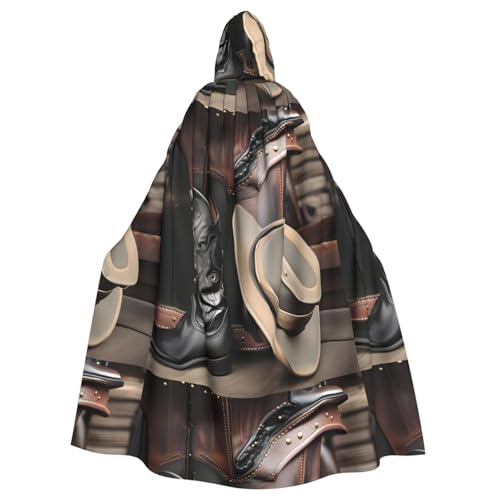 Erwqavc Kapuzenumhang für Herren, Cosplay, Kostüm, Halloween, Motto-Party, langer Cowboy-Hut mit schwarzem Hut, Westernstiefel, bedruckter Umhang, Uniform Erwqavc Kapuzenumhang für Herren, Cosplay, Kostüm, Halloween, Motto-Party, langer Cowboy-Hut mit schwarzem Hut, Westernstiefel, bedruckter Umhang, Uniform von Erwqavc