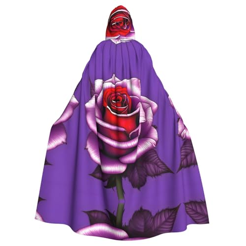 Erwqavc Kapuzenumhang für Herren, Cosplay, Kostüm, Halloween, Motto-Party, langer Fuchsia-Rosen-Druck, Umhang, Uniform Erwqavc Kapuzenumhang für Herren, Cosplay, Kostüm, Halloween, Motto-Party, langer Fuchsia-Rosen-Druck, Umhang, Uniform von Erwqavc