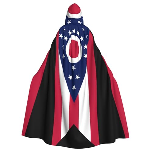 Erwqavc Kapuzenumhang für Herren, Cosplay, Kostüm, Halloween, Motto-Party, langer Ohio-Staatsflaggen-Druck, Umhang, Uniform Erwqavc Kapuzenumhang für Herren, Cosplay, Kostüm, Halloween, Motto-Party, langer Ohio-Staatsflaggen-Druck, Umhang, Uniform von Erwqavc