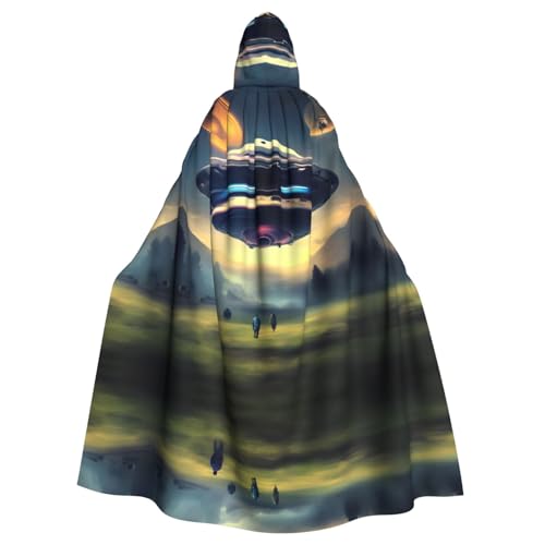 Erwqavc Kapuzenumhang für Herren, Cosplay, Kostüm, Halloween, Motto-Party, langer UFO-Landungsdruck, Umhang, Uniform Erwqavc Kapuzenumhang für Herren, Cosplay, Kostüm, Halloween, Motto-Party, langer UFO-Landungsdruck, Umhang, Uniform von Erwqavc