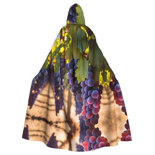 Erwqavc Kapuzenumhang für Herren, Cosplay, Kostüm, Halloween, Motto-Party, langer Wüstentrauben-Druck, Umhang, Uniform von Erwqavc