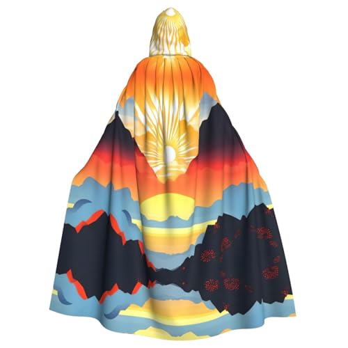 Erwqavc Kapuzenumhang für Herren, Cosplay, Kostüm, Halloween, Motto-Party, langer heller Sonnenaufgang-Druck, Umhang, Uniform Erwqavc Kapuzenumhang für Herren, Cosplay, Kostüm, Halloween, Motto-Party, langer heller Sonnenaufgang-Druck, Umhang, Uniform von Erwqavc