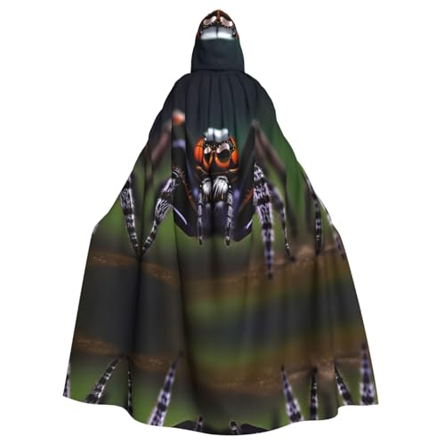 Erwqavc Kapuzenumhang für Herren, Cosplay, Kostüm, Halloween, Motto-Party, langer tropischer Regenwald-Spinnen-Druck, Umhang, Uniform Erwqavc Kapuzenumhang für Herren, Cosplay, Kostüm, Halloween, Motto-Party, langer tropischer Regenwald-Spinnen-Druck, Umhang, Uniform von Erwqavc