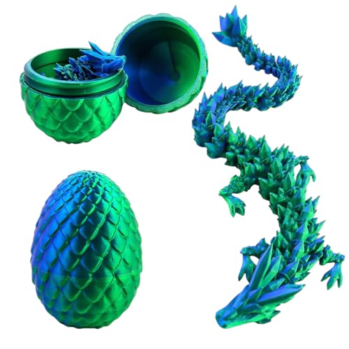Eryndis Ostern Überraschungs Drachenei Figuren, 3D Gedrucktes Drachenei, Geheimnisvolle Drachen Spielzeug, Schreibtischspielzeug Drachen Ornament für Autos, Büros, Häuser (Strahlendes Grün Eryndis Ostern Überraschungs Drachenei Figuren, 3D Gedrucktes Drachenei, Geheimnisvolle Drachen Spielzeug, Schreibtischspielzeug Drachen Ornament für Autos, Büros, Häuser (Strahlendes Grün von Eryndis