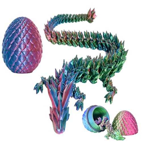 Geheimnisvolle Drachen Spielzeug, Kleine Dracheneier 3D-gedruckte, 3D Gedruckter Beweglicher Spielzeug Ostern Geschenke Kinder,Beweglicher Drache, Drachen (Rot-Blau-Grün von Eryndis