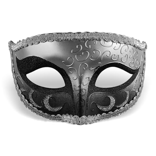 Erythem Maskerade Maske für Männer, venezianischer Stil Maskerade Ball Maske für Halloween Kostüm Party Karneval (Charismatische Männer) von Erythem