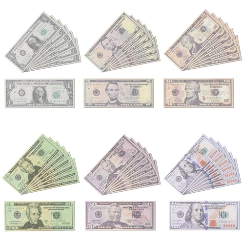 Erzekrim 180 Blätter Prop Money, Spielgeld, Dollar Scheine, Movie Money, Spielgeld Kinder, 6 Verschiedene Werte Enthält 1/5/10/20/50/100 Dollar, Perfekt für Kinder, Um Einen Falschen Spielen Erzekrim 180 Blätter Prop Money, Spielgeld, Dollar Scheine, Movie Money, Spielgeld Kinder, 6 Verschiedene Werte Enthält 1/5/10/20/50/100 Dollar, Perfekt für Kinder, Um Einen Falschen Spielen von Erzekrim