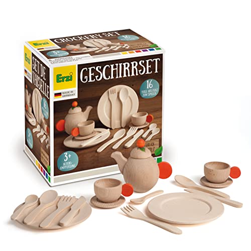 Erzi 10678 Geschirrset Natur aus Holz, Kinderküche, Kaufladenartikel für Kinder, Rollenspiele Erzi 10678 Geschirrset Natur aus Holz, Kinderküche, Kaufladenartikel für Kinder, Rollenspiele von Erzi