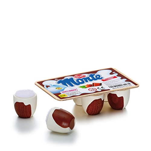 Erzi 17113 Schoko-Milch-Dessert Monte von Zott aus Holz, Kaufladenartikel für Kinder, Rollenspiele von Erzi