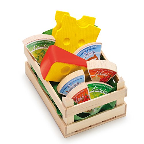 Erzi 28236 Sortiment Käse, klein aus Holz, Kaufladenartikel für Kinder, Rollenspiele von Erzi