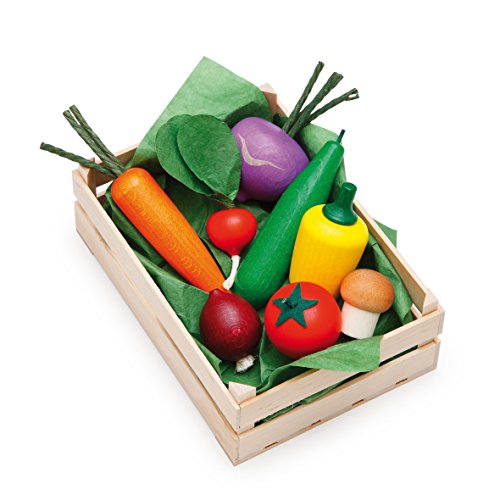 Erzi 28110 Sortiment Gemüse aus Holz, Kaufladenartikel für Kinder, Rollenspiele von Erzi
