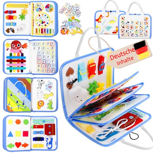 Esjay Busy Board Deutsch, Montessori Spielzeug für Kleinkinder ab 1 2 3 4 Jahre, Activity Board, Sensory Book Lernspielzeug, Geschenk Junge Mädchen, Motorikspielzeug für Reise Auto Flugzeug (Weiß) Esjay Busy Board Deutsch, Montessori Spielzeug für Kleinkinder ab 1 2 3 4 Jahre, Activity Board, Sensory Book Lernspielzeug, Geschenk Junge Mädchen, Motorikspielzeug für Reise Auto Flugzeug (Weiß) von Esjay