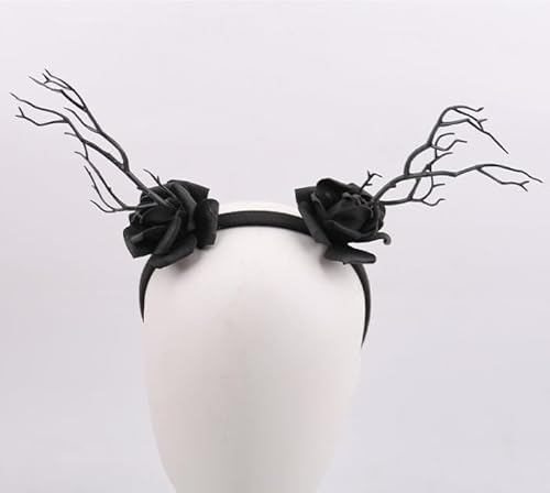 Esoes Halloween Haarreif Damen Halloween Haarreif Schwarz Kopfschmuck Stirnband für Hexen Kostüm Kostüm Accessoires für Motto Party Karneval Fasching von Esoes