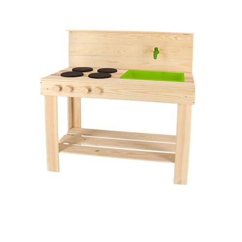 Kinder Matsch Outdoor Schlamm Spiel Küche -Gross- Holz mit Wasch Becken Garten Kinder Matsch Outdoor Schlamm Spiel Küche -Gross- Holz mit Wasch Becken Garten von Esschert Design