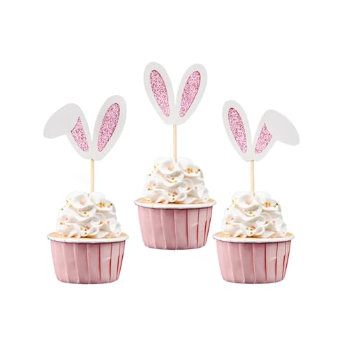 Esshogo Easter Bunny Kuchen Deko, 12 Stück Hasenohren Tortendeko Ostern, Kuchen Deko Kaninchen, Cupcake Deko Hase, Cupcake Topper Ostern, Bienen Kuchen Dekoration Esshogo Easter Bunny Kuchen Deko, 12 Stück Hasenohren Tortendeko Ostern, Kuchen Deko Kaninchen, Cupcake Deko Hase, Cupcake Topper Ostern, Bienen Kuchen Dekoration von Esshogo