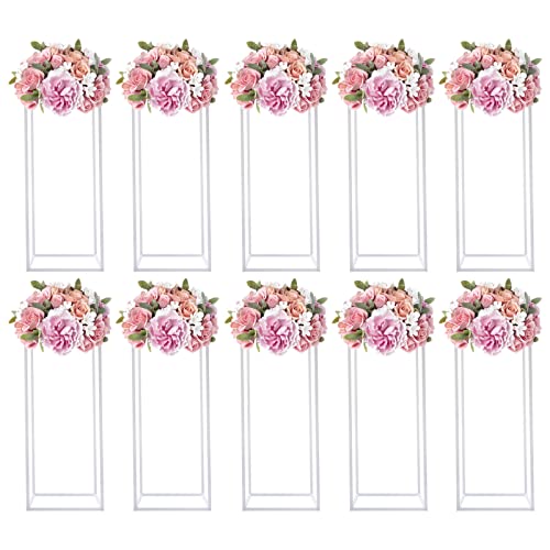 10 Stück Hochzeitsbogen Blumenständer, Metall Blumen Vase 60cm Hohe Säulen Ständer Boden Vase Dekor Rechteckiger Blumenständer für Hochzeit, Mittelstück Tische, Weiß 10 Stück Hochzeitsbogen Blumenständer, Metall Blumen Vase 60cm Hohe Säulen Ständer Boden Vase Dekor Rechteckiger Blumenständer für Hochzeit, Mittelstück Tische, Weiß von Estabeter