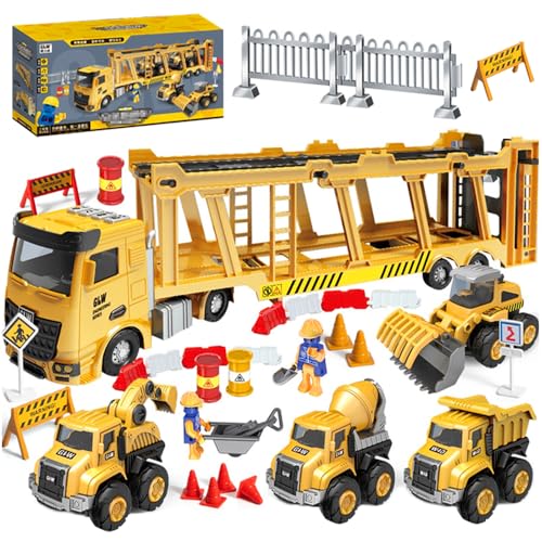 Autotransporter Spielzeug Kinder Baufahrzeuge Kinder groß LKW Fahrzeug 3-8 Jahre Jungen (GLW904) von Esteopt