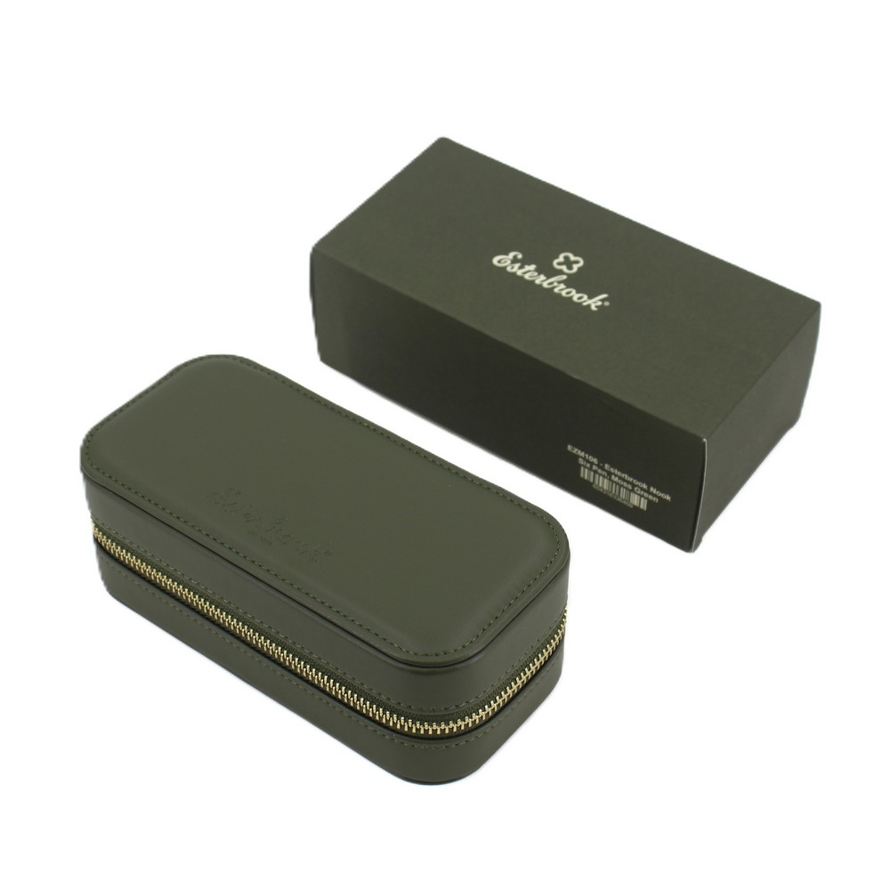 Esterbrook Stifteetui Nook für sechs Schreibgeräte Moss Green von Esterbrook