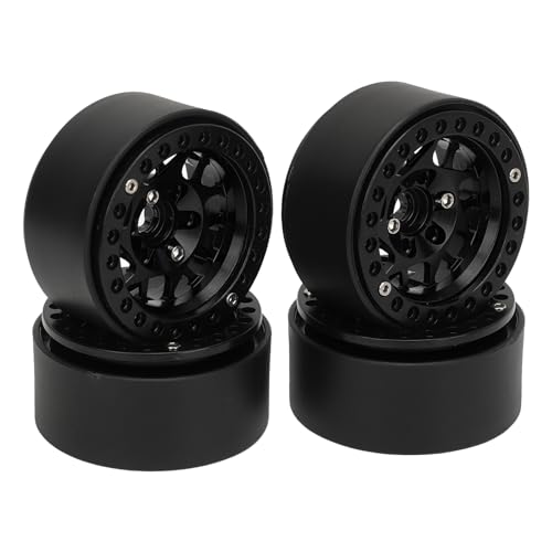 Estink 1,9in RC Crawler -Felgen Langlebige Aluminium -Leichtmetallradfelgen für Scx10 Scx10 II, 4pcs Beadlock Felgen für RC Crawler, Verbessert die Leistung, Fit für Axiale, Gen8 (Black) von Estink