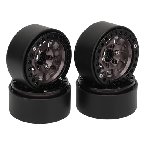 Estink 1,9in RC Crawler -Felgen Langlebige Aluminium -Leichtmetallradfelgen für Scx10 Scx10 II, 4pcs Beadlock Felgen für RC Crawler, Verbessert die Leistung, Fit für Axiale, Gen8 (Ti-Farbe) von Estink