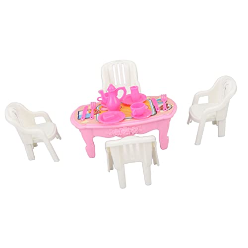 Estink 1:16 Dollhouse Esstischstühle High Simulations Mini Möbel Sicherer Plastik für Puppenhaus Rollenspielset mit Accessoires für Miniaturbegeisterte (Green) von Estink