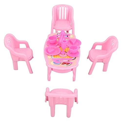 Estink 1:16 Dollhouse Esstischstühle High Simulations Mini Möbel Sicherer Plastik für Puppenhaus Rollenspielset mit Accessoires für Miniaturbegeisterte (Yellow) von Estink