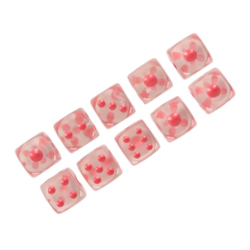 Estink 20pcs Würfel Set 6 -Seiten -Set für das Unterrichten von Mathematischen Plastik Brettspiel Würfeln für Familienfreunde Kinderspiel Nacht (Transparent mit rosa Flecken) von Estink