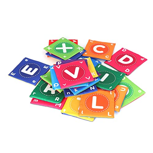 Estink 26pcs Baby Soft Stoff -Stoffbücher mit Einkaufstasche, Pädagogische Puzzle -Karten für Kleinkinder, Lernen von Spielzeug für die Sprachentwicklung (Colorful) von Estink
