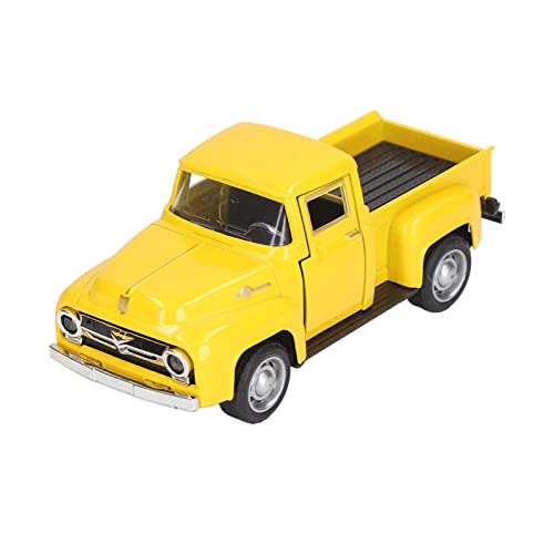 Estink Alloy Classic Vintage Pickup -LKW -Modell mit Reibung, Offenbaren Türen und Gussprozess, Perfekter Schreibtischdekoration Erwachsene (Yellow) von Estink