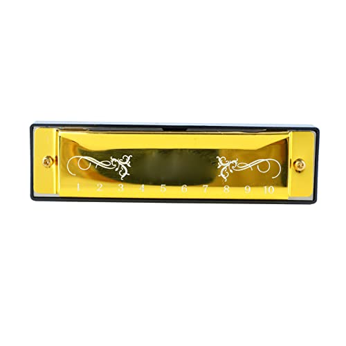 Estink Aluminium- und Edelstahl -Mundharmonika in C Schlüssel, Leichtgewicht und Vielseitigem Mundorgan für Anfänger (Gold) von Estink