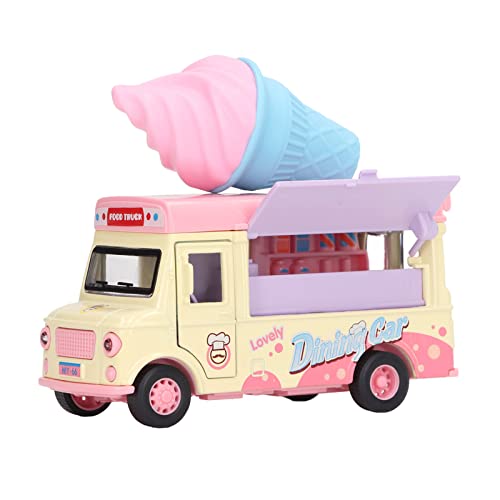 Estink Die Gussmagnet -Induktion Food Truck Toy mit Pull -Back Funktion für das Spielen von Kindern Alloy Toy (Eiswagen) von Estink