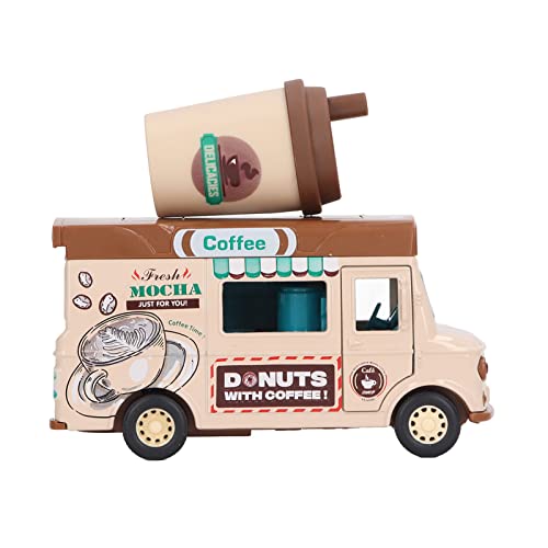 Estink Die Gussmagnet -Induktion Food Truck Toy mit Pull -Back Funktion für das Spielen von Kindern Alloy Toy (Kaffeewagen) von Estink