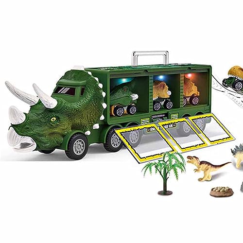 Estink Dinosaur Truck Model Spielzeugsimulationsreifen Musik mit Lichtern, Junge, Plastik 10 X 3,9 Zoll Dinosaurierauto -Modell für Spielzeitspaß (Green) von Estink