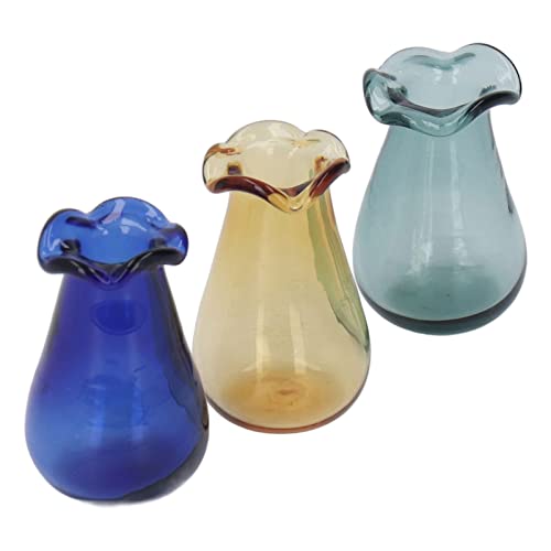 Estink Dollhouse Miniatur Vase 3PCS-Set, Interaktives Spielzeug für, Umweltfreundliche Glasvasen für Eltern-Kind-Interaktion (Typ B ohne Deckel (ca. 7 x 2,85 x 6,5 cm / 2,8 x) von Estink