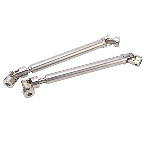 Estink Einstellbare Edelstahlantriebswelle Universal Cross Knot Struktur, 2 PCs M4 -Antriebswelle für/Axial Scx10 II (139mm) von Estink
