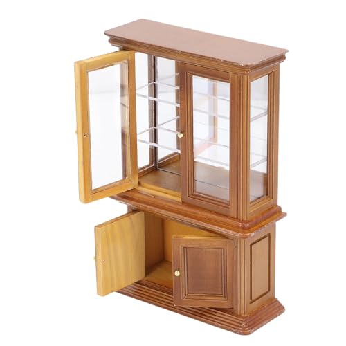 Estink Exquisites 1/12 Miniatur -Bücherregalschrank, Robuste und Zarte, Puppenhausregaldekoration, für 1/12 Wohnkultur (Kastanie) von Estink