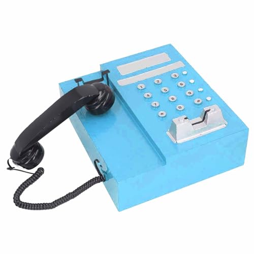Estink Exquisites Retro -Telefonmodell für Dekoratives Haus Ornament, Robustes Eisenmaterial, Geeignet für Schlafzimmer/Büro Star Hotel (Blue) von Estink